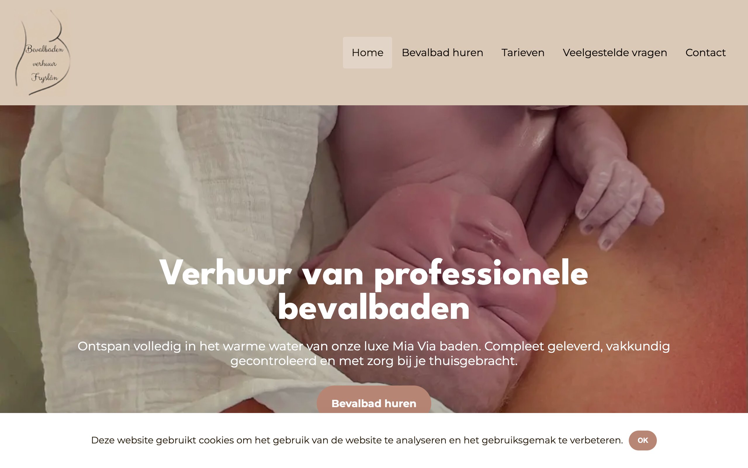 Bevalbad Verhuur Fryslân website