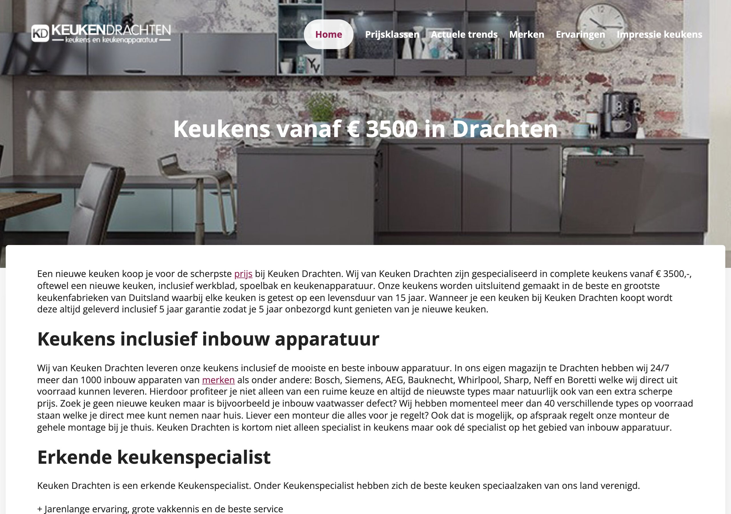 Keukens Drachten website