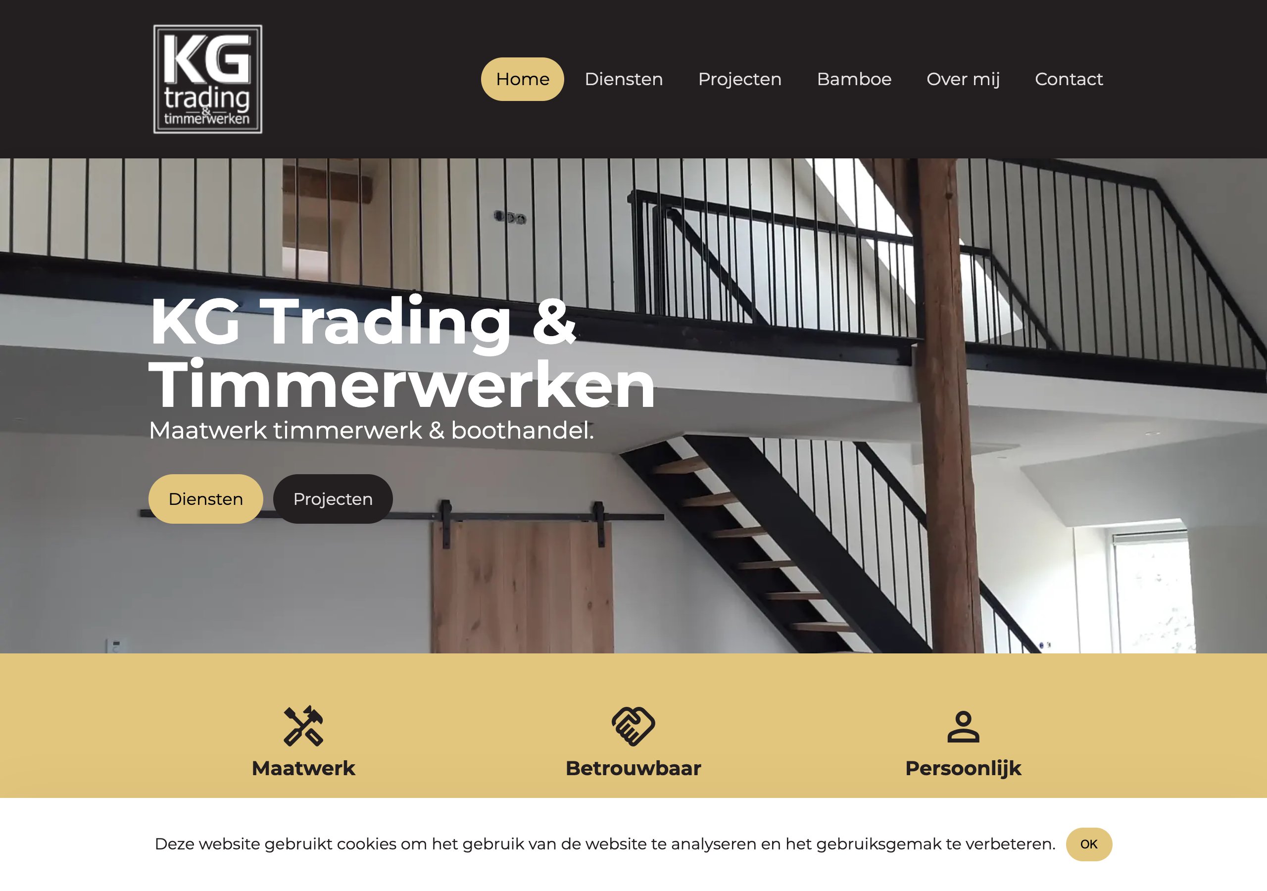 KG Trading & Timmerwerken website